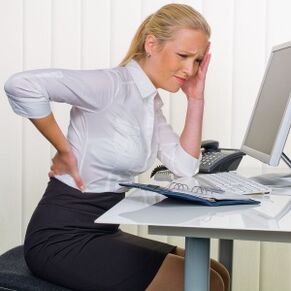 osteochondrosis lumbal selama pekerjaan menetap